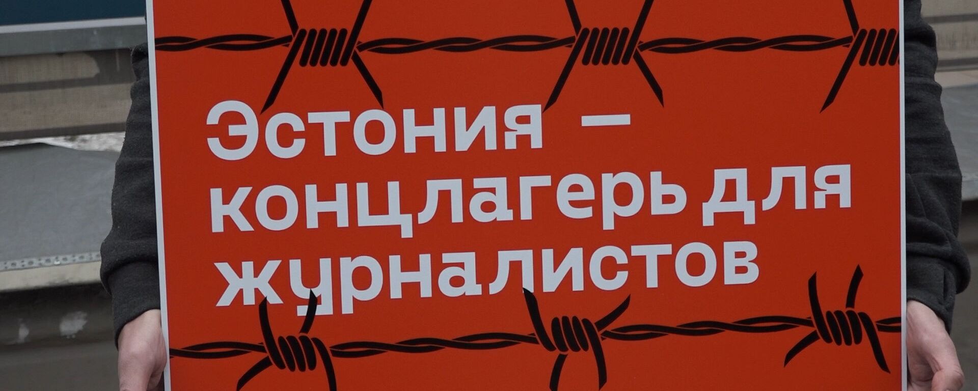 Эстония - концлагерь для журналистов: пикет в поддержку эстонского Sputnik в Москве - Sputnik Латвия, 1920, 26.02.2020