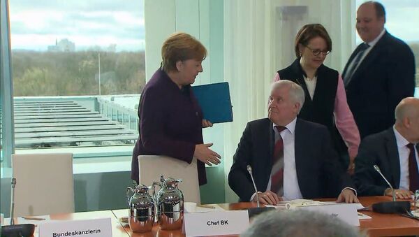 Что происходит? Глава МВД Германии не стал подавать руку Ангеле Меркель - Sputnik Latvija