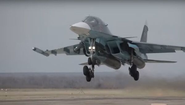 Сбросили авиабомбы под Воронежем: Минобороны России показало учения Су-34 - Sputnik Латвия