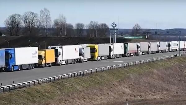 Водители устали: что происходит на границе, где очередь из фур 12 км - Sputnik Latvija