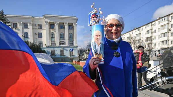 Krimas atkalapvienošanās ar Krieviju 6. gadadienas svinības Simferopolē - Sputnik Latvija