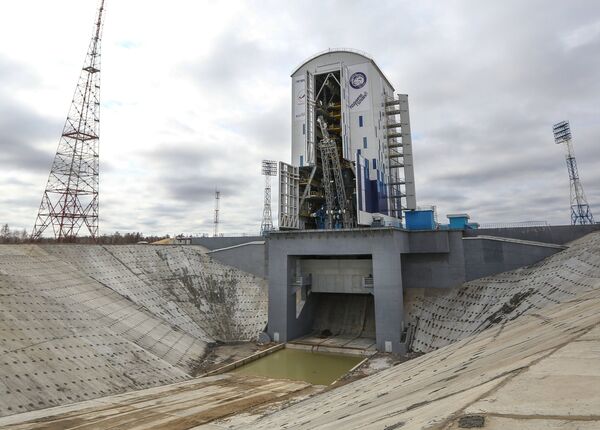 Ракета-носитель Союз-2.1а на стартовой площадке космодрома Восточный Ракета-носитель Союз-2.1а на стартовой площадке космодрома Восточный - Sputnik Latvija
