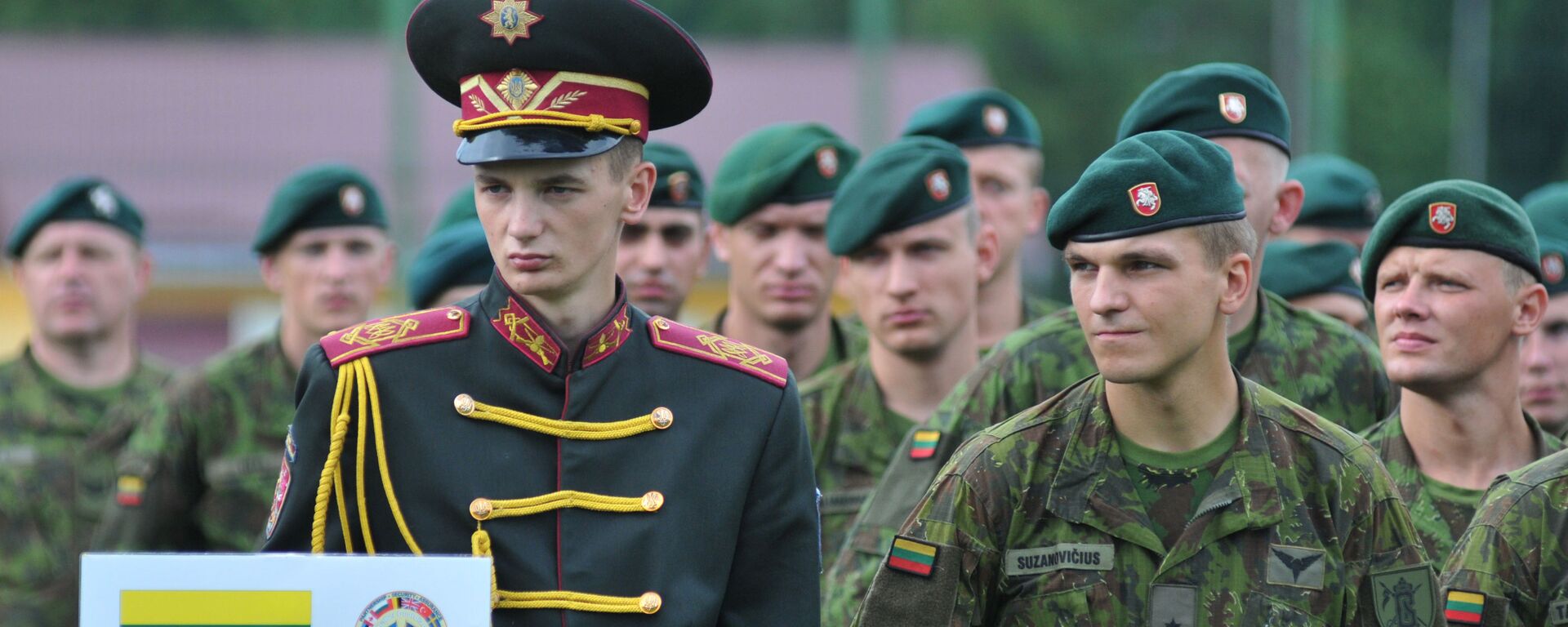 Литовские военнослужащие на церемонии открытия военных учений на Украине - Sputnik Латвия, 1920, 20.12.2021