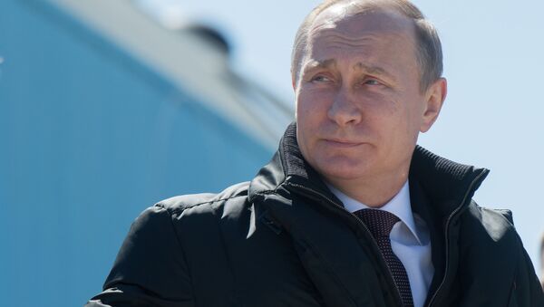 Президент России Владимир Путин на космодроме Восточный - Sputnik Латвия