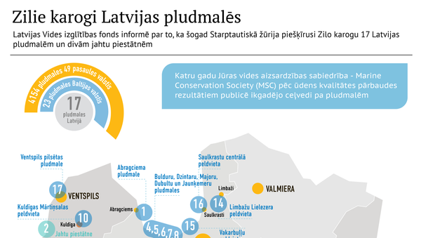Zilie karogi Latvijas pludmalēs - Sputnik Latvija
