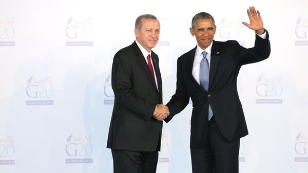 Президент Турции Тайип Эрдоган и президент США Барак Обама - Sputnik Латвия