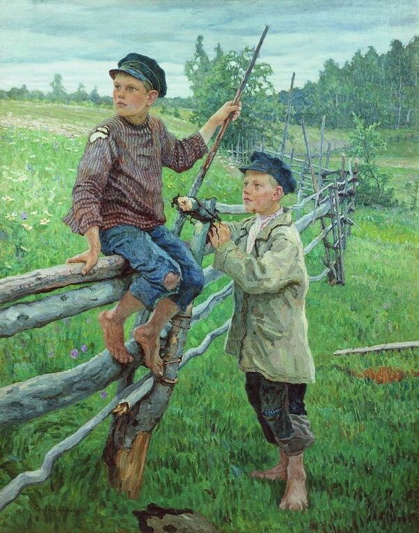 Николай Петрович Богданов-Бельский Деревенские мальчики Николай Петрович Богданов-Бельский Деревенские мальчики - Sputnik Латвия
