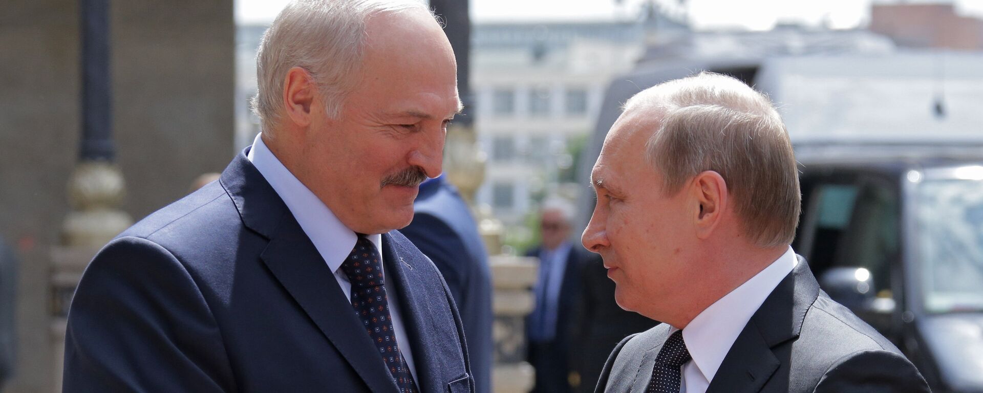 Президенты России и Беларуси Владимир Путин и Александр Лукашенко Президенты России и Беларуси Владимир Путин и Александр Лукашенко - Sputnik Latvija, 1920, 14.09.2021
