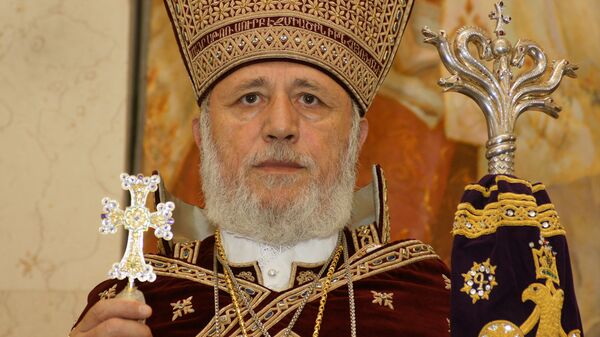 По приглашению Метрополита Рижского и всея Латвии Александра, Католикос всех армян Гарегин Второй посетил собор Рождества Христова в Риге По приглашению Метрополита Рижского и всея Латвии Александра, Католикос всех армян Гарегин Второй посетил собор Рождества Христова в Риге - Sputnik Латвия