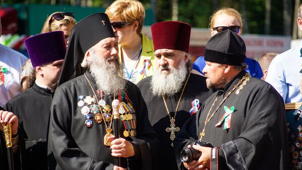 Архиепископ Полоцкий и Глубокский Феодосий с представителями православной церкви - Sputnik Латвия