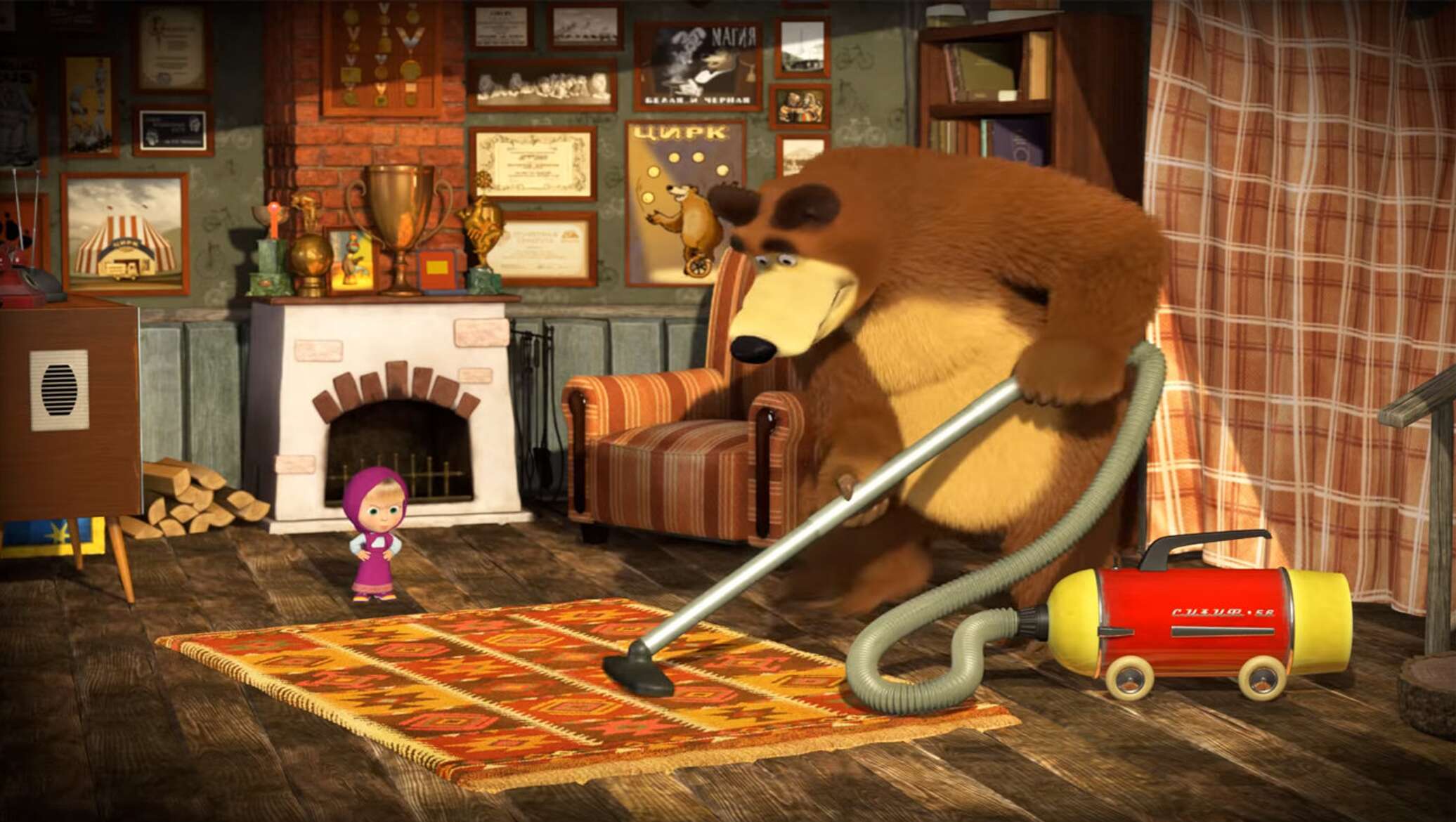 Анимаккорд маша и медведь. Студия Анимаккорд Маша и медведь. Анимационная студия Анимаккорд Маша и медведь. Мишка пылесосит.