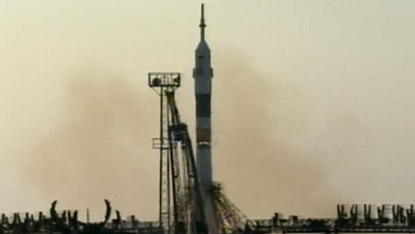 Кадры старта ракеты-носителя с первым кораблем новой серии Союз МС - Sputnik Латвия