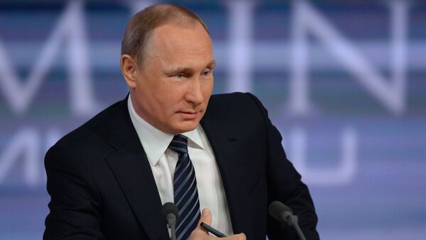 Одиннадцатая ежегодная большая пресс-конференция президента России Владимира Путина - Sputnik Латвия