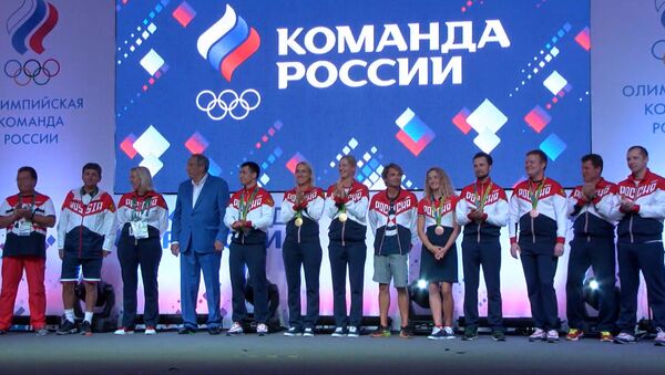 Церемония чествования российских медалистов в Доме болельщиков в Рио - Sputnik Латвия