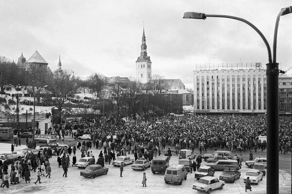 Антиправительственная демонстрация в Таллине. Антиправительственная демонстрация в Таллине. - Sputnik Latvija