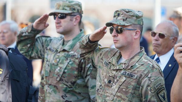 Представители расквартированных в Латвии вооружённых сил США Представители расквартированных в Латвии вооружённых сил США - Sputnik Латвия