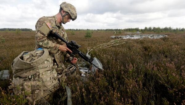 Американский десант во время учений Bayonet Strike в Адажи - Sputnik Латвия