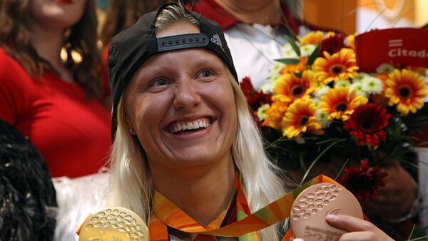 Возвращение паралимпийцев из Рио. Диана Дадзите - Sputnik Латвия