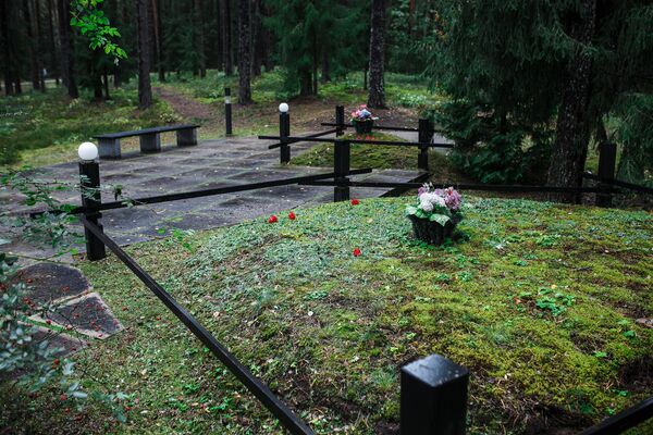 Te ir deviņi kapi, kuru perimetrus ieskauj nepareizas formas iežogojumi, kas simbolizē, ka upuru skaits nav zināms. Saskaņā ar autoru ieceri, nepareizā forma simbolizē arī padomju ģimeņu salauztos likteņus. - Sputnik Latvija