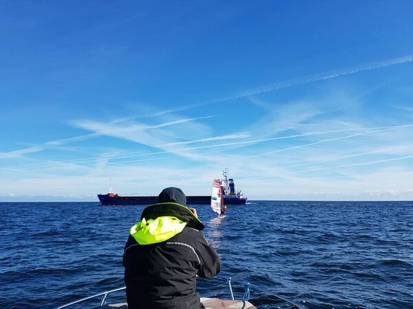 Переход Ингрид Пууста по Балтийскому морю на доске для виндсерфинга. Переход Ингрид Пууста по Балтийскому морю на доске для виндсерфинга. - Sputnik Латвия