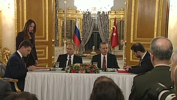 РФ и Турция подписали соглашение по Турецкому потоку. Кадры церемонии - Sputnik Латвия