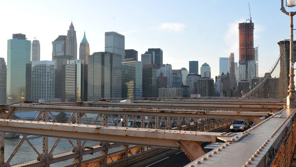 Вид на даунтаун Манхеттена с Бруклинского моста - Sputnik Latvija