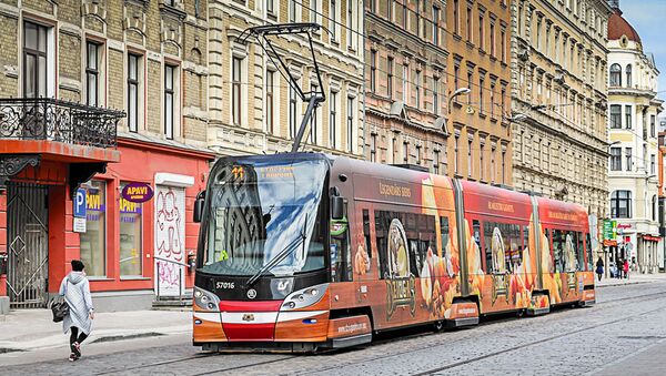 Трамвай на улице Кришьяна Барона - Sputnik Латвия
