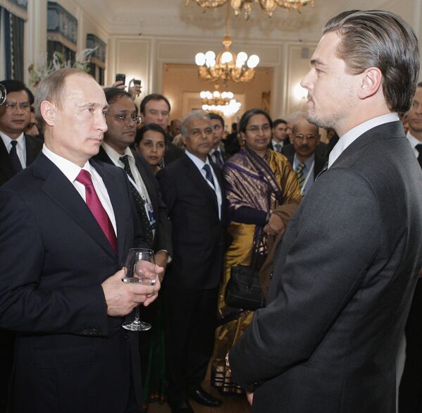 Встреча Владимира Путина и Леонардо Ди Каприо в Санкт-Петербурге - Sputnik Латвия