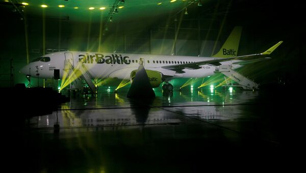 Презентация Bombardier CS300 для Латвийского национального авиаперевозчика airBaltic, архивное фото - Sputnik Латвия