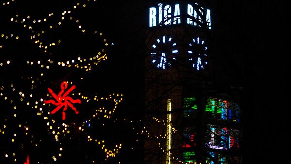 Новогодняя Рига привокзальная площадь - Sputnik Латвия