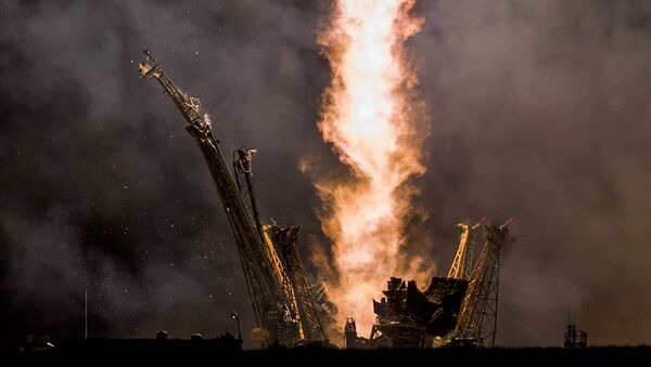 Raķetes starts kosmodromā. Foto no arhīva - Sputnik Latvija
