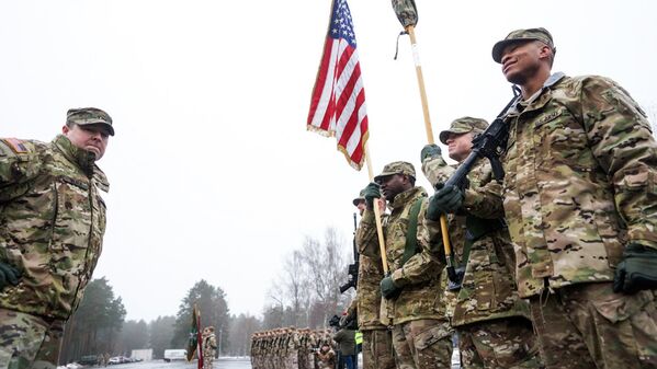 Церемония смены американского контингента - Sputnik Латвия