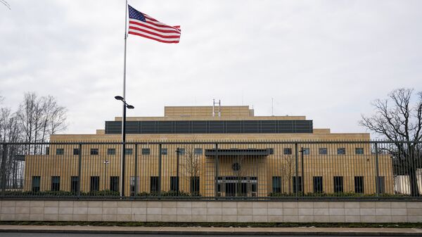 Здание посольства США в Латвии Здание посольства США в Латвии - Sputnik Latvija