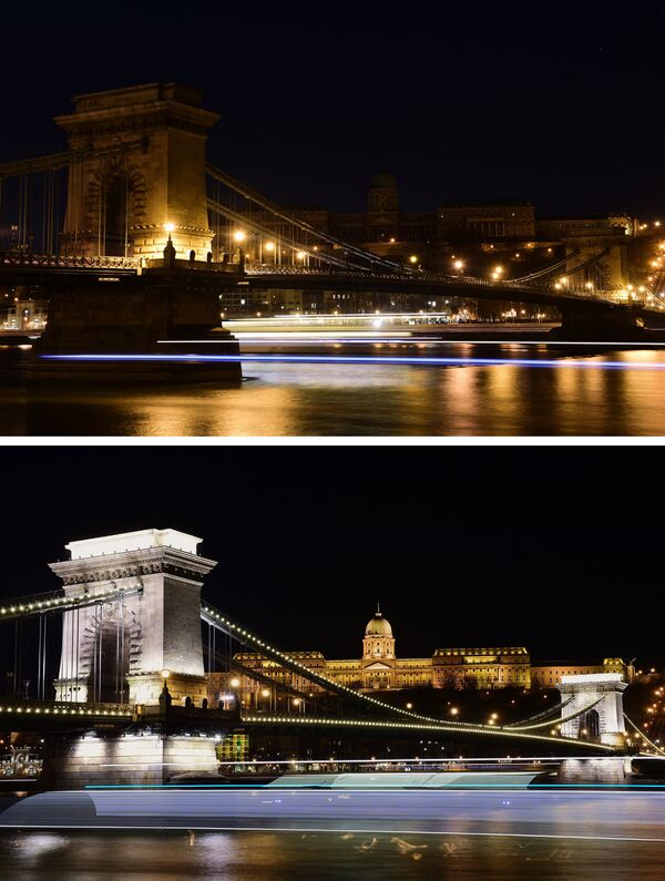 Tilts Budapeštā akcijas Zemes stunda laikā - Sputnik Latvija