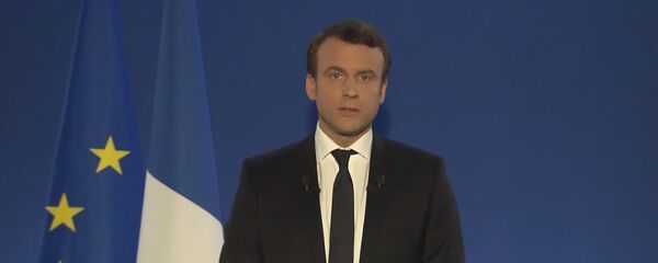 Выступление Макрона после второго тура выборов Выступление Макрона после второго тура выборов - Sputnik Латвия