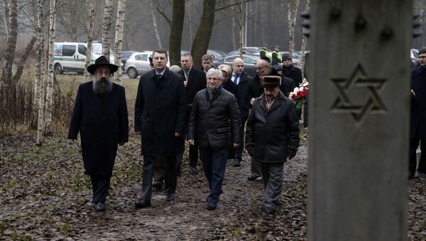 Участие в памятном мероприятии уничтожения Еврейского гетто - Sputnik Латвия
