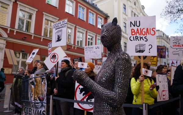 Пикет против использования животных в цирке - Sputnik Латвия