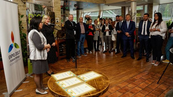 Встреча представителей Казахстана с латвийскими бизнесменами и прессой в преддверии международной выставки EXPO-2017 Астана Встреча представителей Казахстана с латвийскими бизнесменами и прессой в преддверии международной выставки EXPO-2017 Астана - Sputnik Латвия