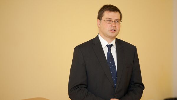 Latvijas politiķis un eirokomisārs eiro un sociālā dialoga jautājumos Junkera komisijā Valdis Dombrovskis. Foto no arhīva - Sputnik Latvija