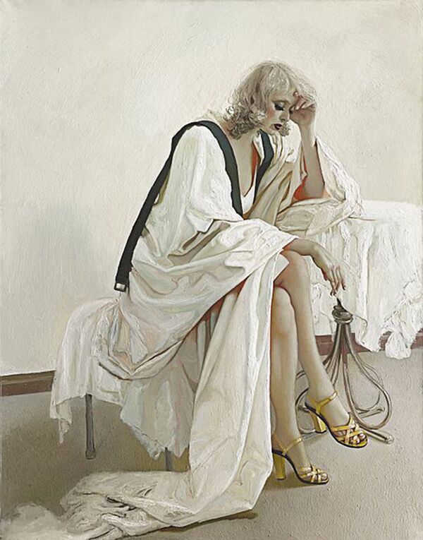 Майя Табака (Maija Tabaka). Печальная Регина. 1986. Холст, масло. Коллекция Музея Союза художников Латвии Майя Табака (Maija Tabaka). Печальная Регина. 1986. Холст, масло. Коллекция Музея Союза художников Латвии - Sputnik Латвия