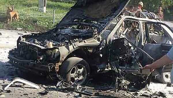 Взрыв автомобиля в Киеве - Sputnik Латвия