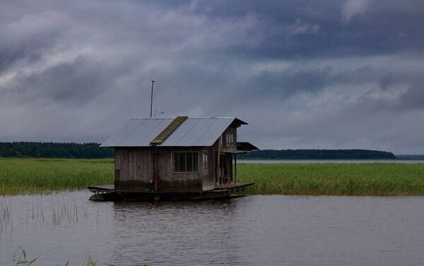 Домик управляющих и наблюдателей за птицами на озере Энгуре - Sputnik Латвия