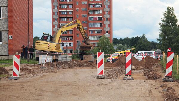 Разрыв газопровода в Ругелях, на улице Академика Графтио, 23 - Sputnik Латвия
