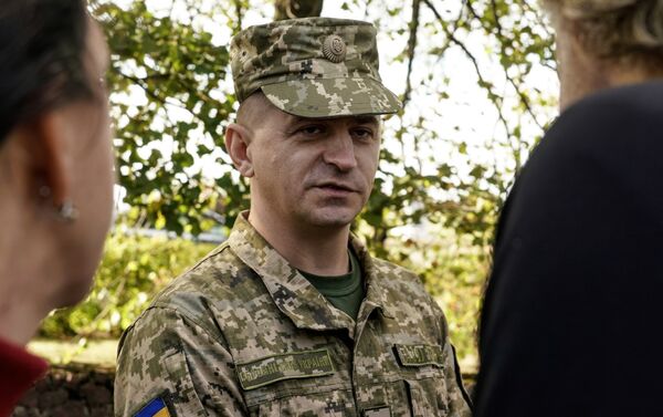 Наблюдатель от вооруженных сил Украины на учениях Запад-2017 - Sputnik Латвия