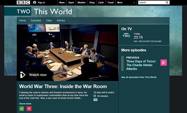 Скриншот сайта с кадром фильма BBC Скриншот сайта с кадром фильма BBC - Sputnik Латвия
