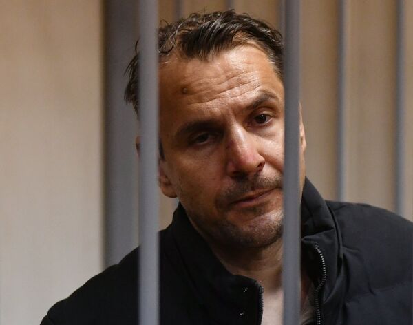 Подозреваемый в нападении на журналистку Эха Москвы Татьяну Фельгенгауэр Борис Гриц в суде Подозреваемый в нападении на журналистку Эха Москвы Татьяну Фельгенгауэр Борис Гриц в суде - Sputnik Латвия