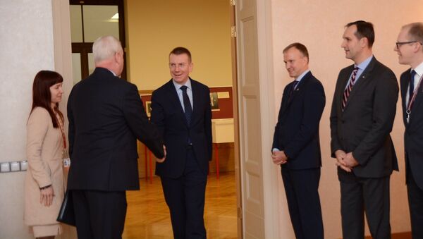Встреча главы МИД Латвии Эдгарса Ринкевичса с первым заместителем министра иностранных дел России Владимиром Титовым в Риге - Sputnik Латвия
