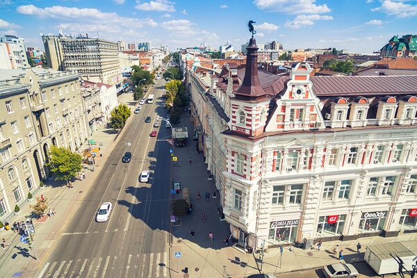 Вид на центральную улицу Ростова-на-Дону Вид на центральную улицу Ростова-на-Дону - Sputnik Латвия