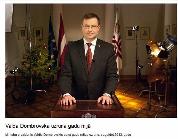Валдис Домбровскис поздравляет с 2013 годом Валдис Домбровскис поздравляет с 2013 годом - Sputnik Латвия