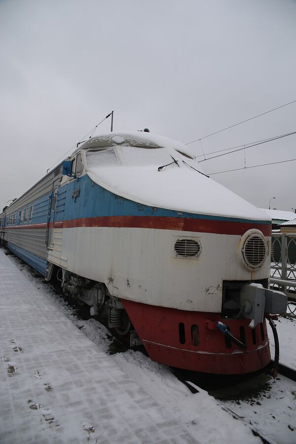 Электропоезд ЭР200, музей железнодорожной техники на Рижском вокзале в Москве Электропоезд ЭР200, музей железнодорожной техники на Рижском вокзале в Москве - Sputnik Латвия